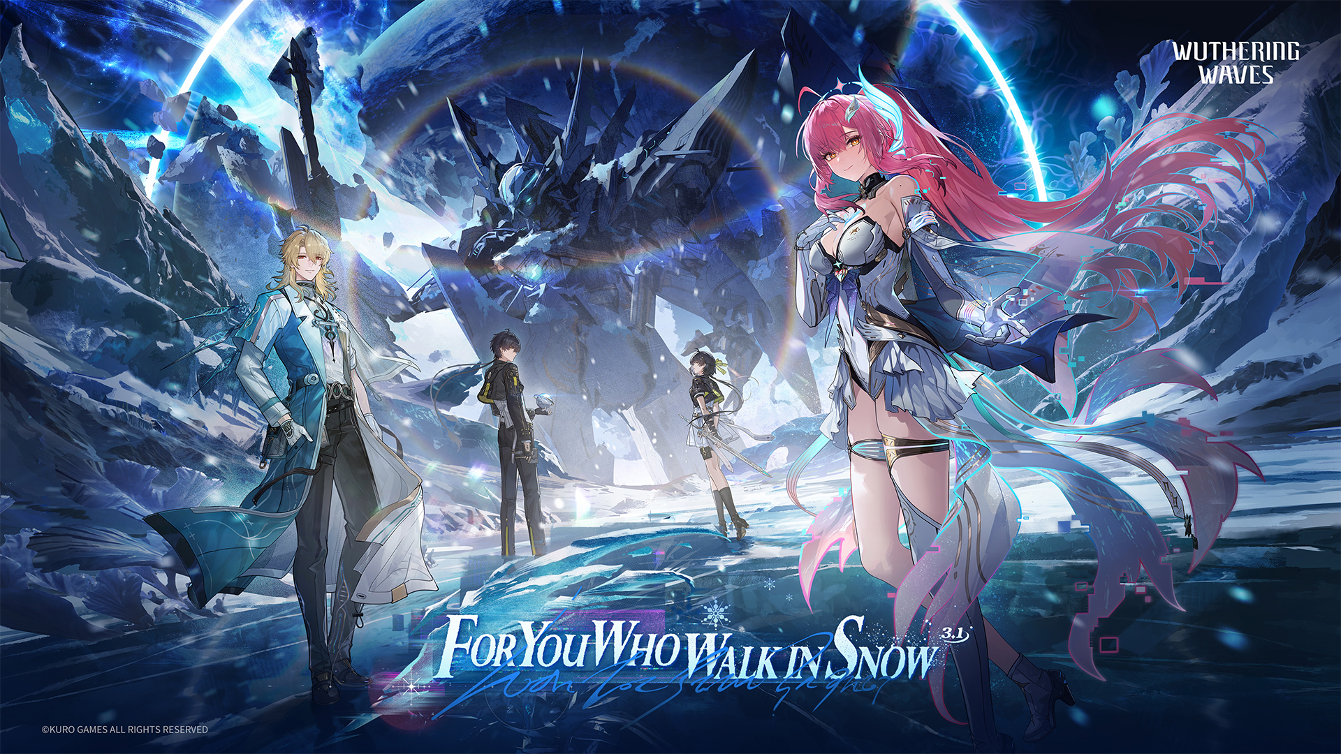 Mundo aberto de Solaris-3 com ruínas e paisagens vastas em Wuthering Waves